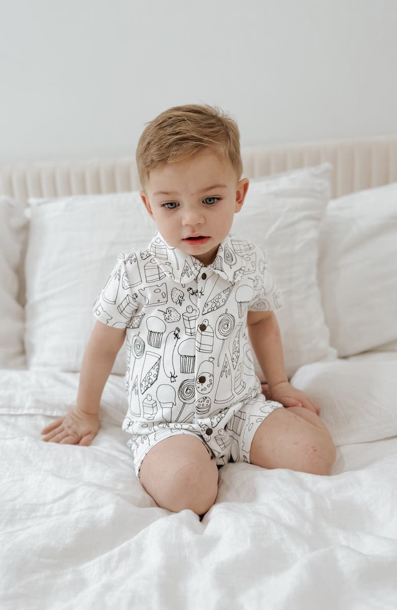 L'ovedbaby x 'The Very Hungry Caterpillar<sup>™</sup>' Snacks Organic Cotton Romper, Alternate, color,