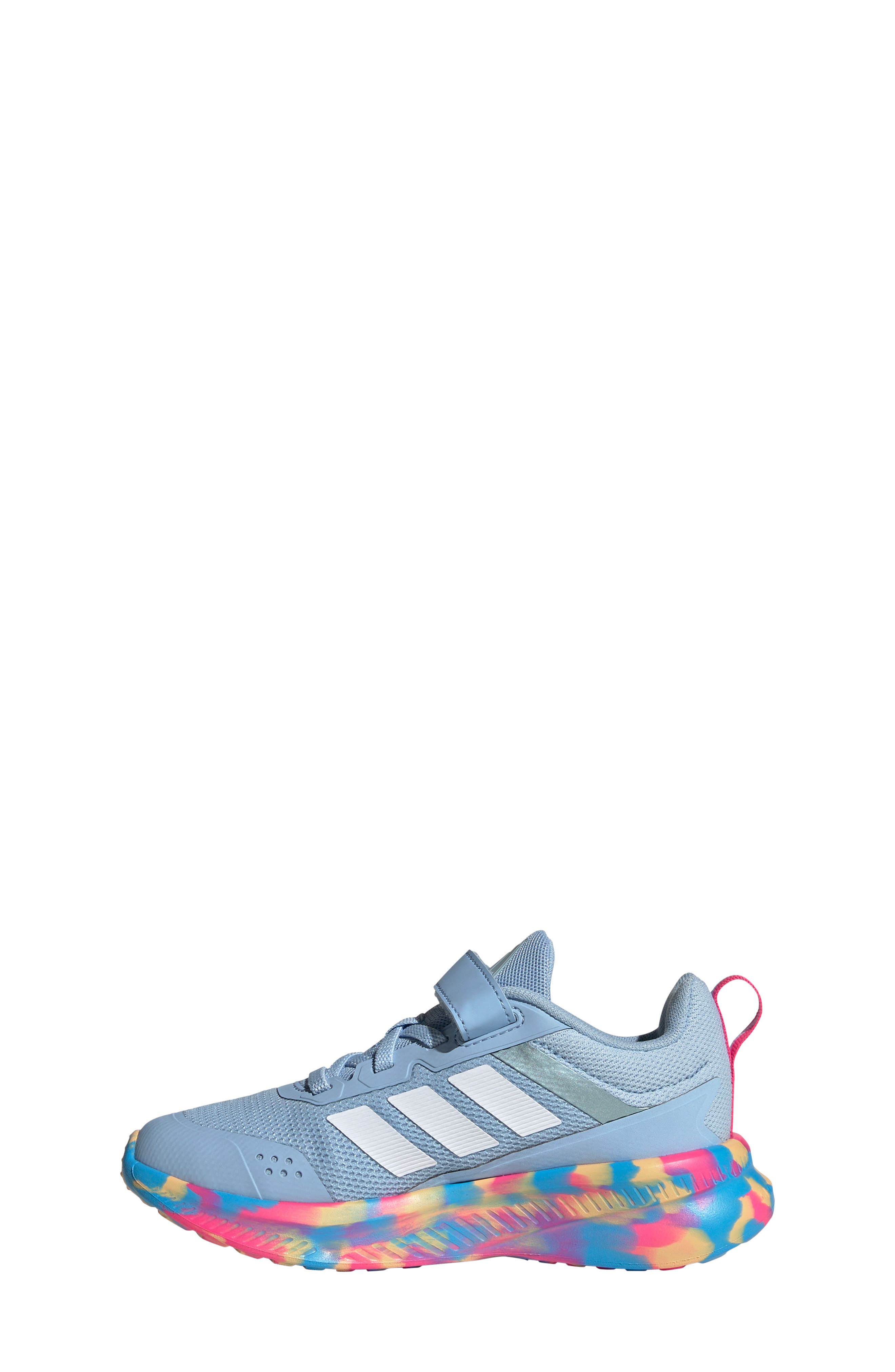 adidas Kids' Fortarun 4.0 Running Shoe, Alternate, color, Glow Blue/ Grey Met./ Pink