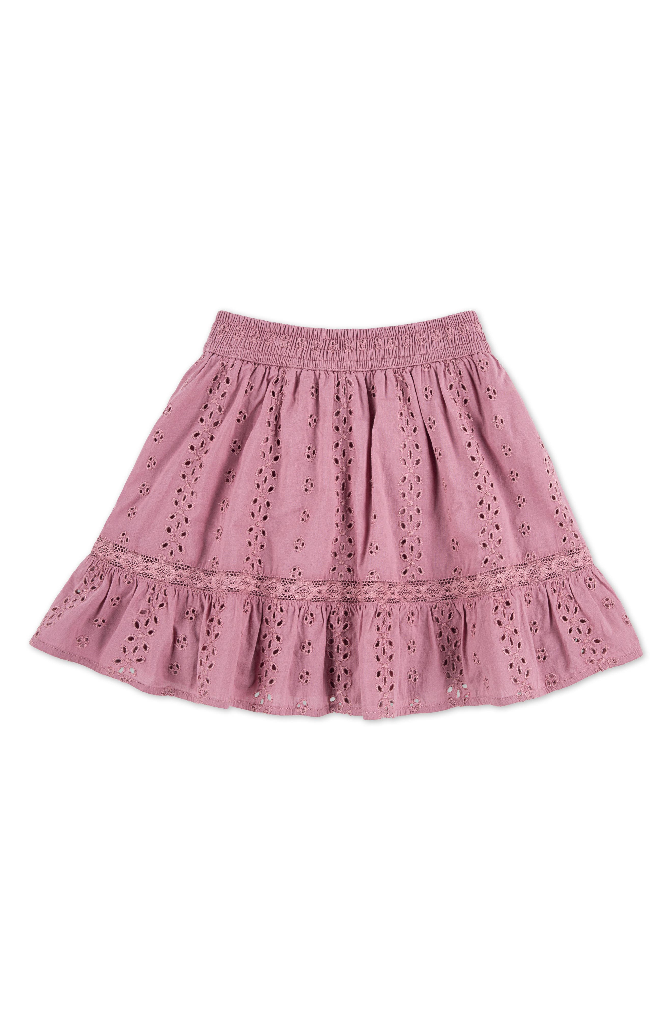abercrombie kids Kids' Cotton Eyelet Skort in Rose 