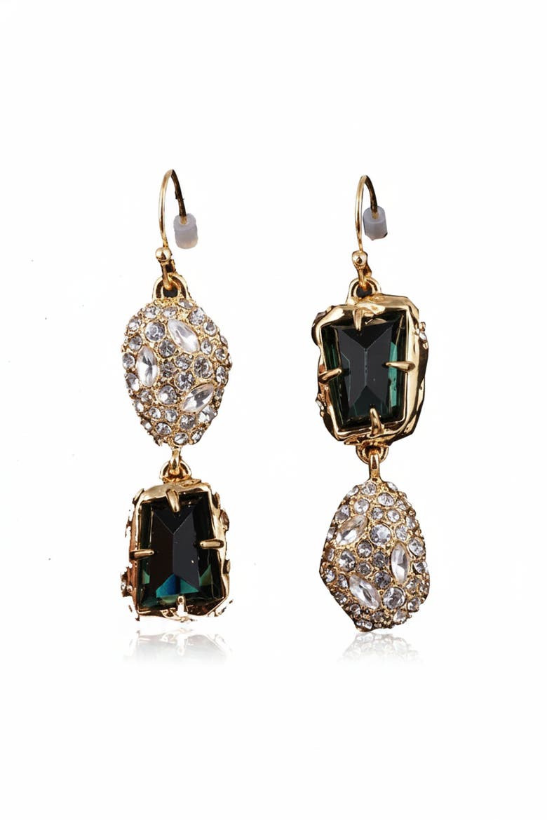 Crown Jade Earrings, Main, color, Jade Green