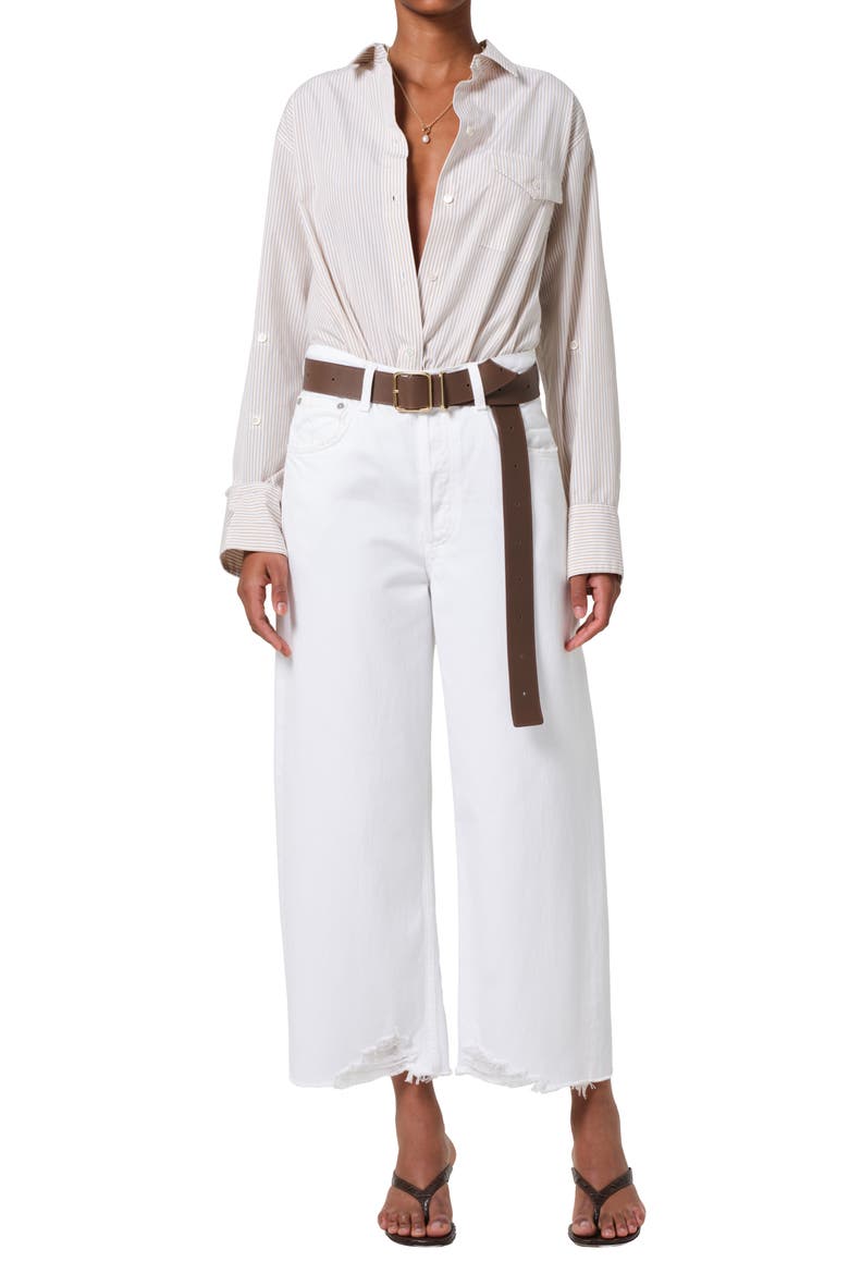 Ayla Raw Hem Crop Wide Leg Jeans, Alternate, color, HARLOW