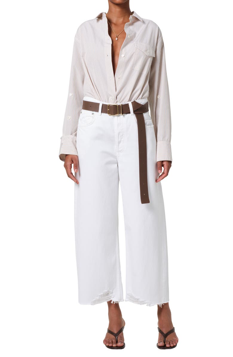 Citizens of Humanity Ayla Raw Hem Crop Wide Leg Jeans, Alternate, color, Harlow