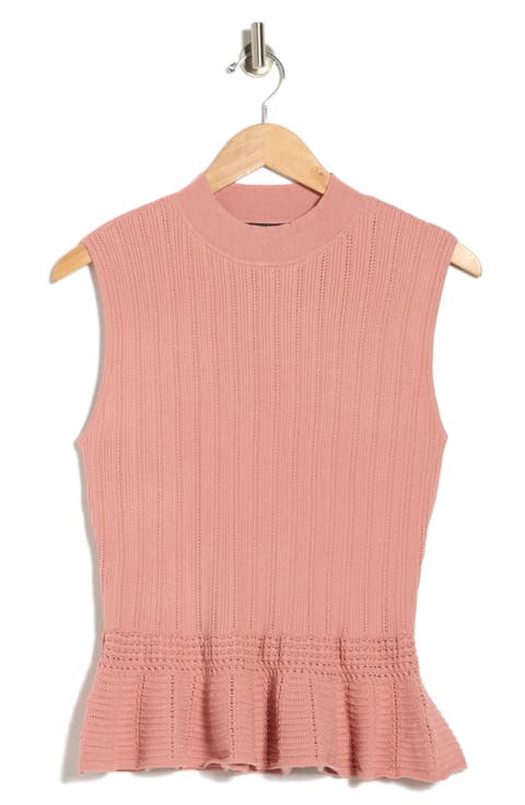Pointelle Peplum Sweater Tank