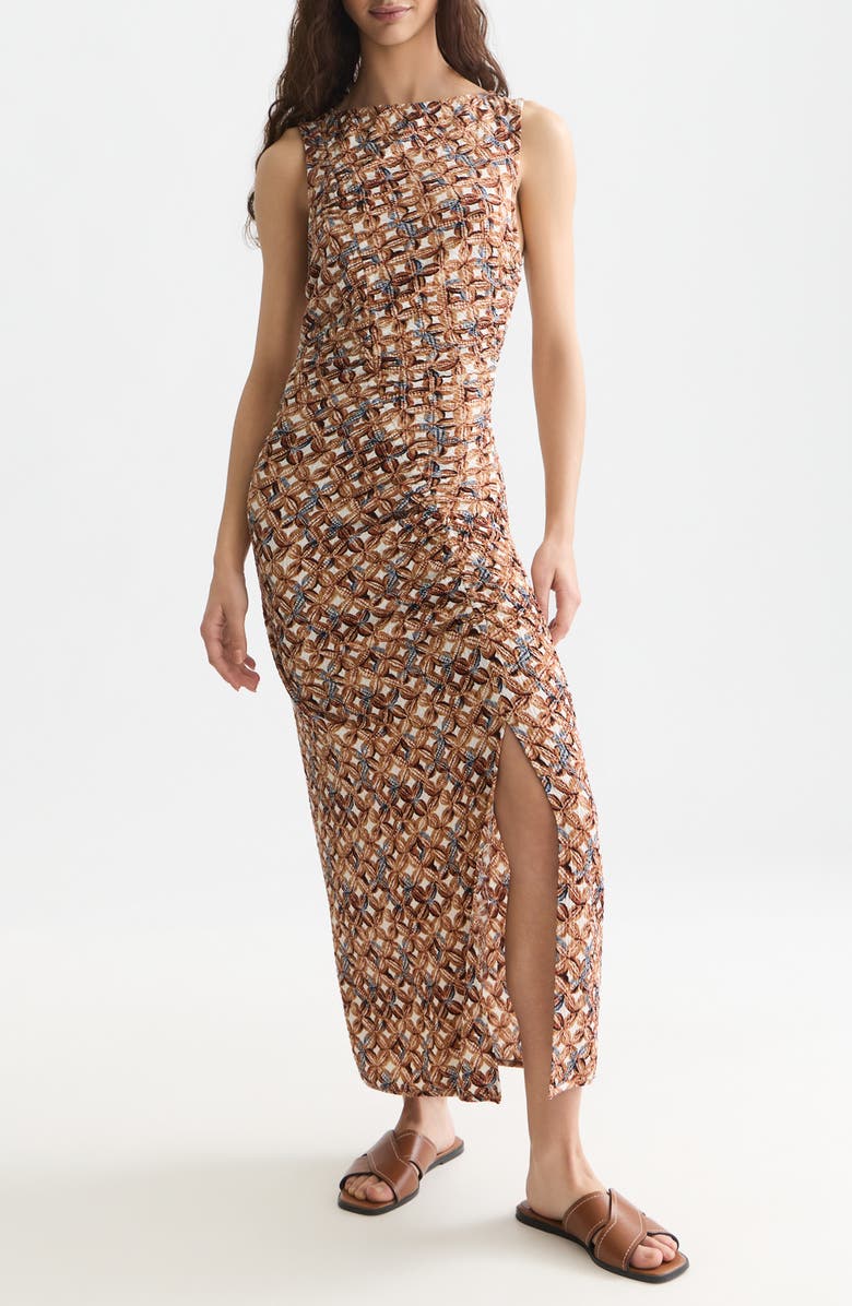 Scotch & Soda Print Texture Sleeveless Maxi Dress, Main, color, Tiles Flower Doeskin