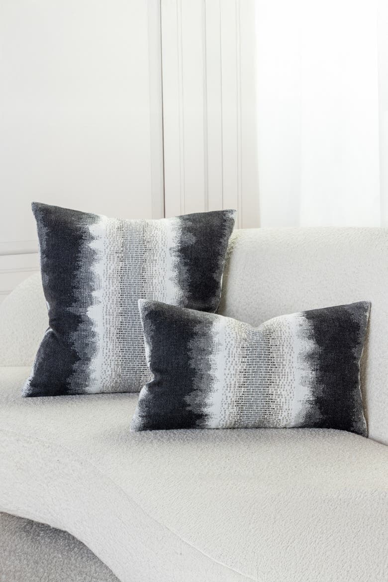 Resilience with chenille accents Indoor & Outdoor Woven Accent Pillow, Alternate, color, Charcoal