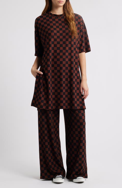 Leveled Up Ribbed Oversize T-Shirt & High Waist Pants Set