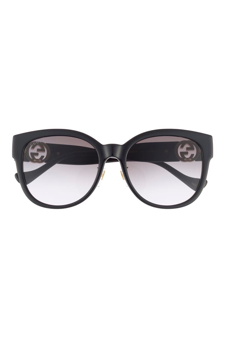 56mm Square Sunglasses, Main, color, BLACK GREY