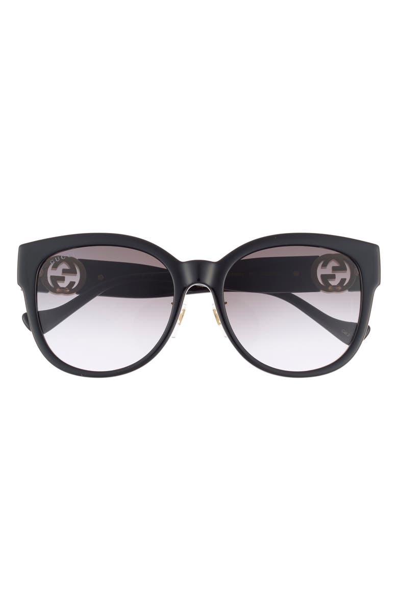 Gucci 56mm Square Sunglasses, Main, color, Black Grey