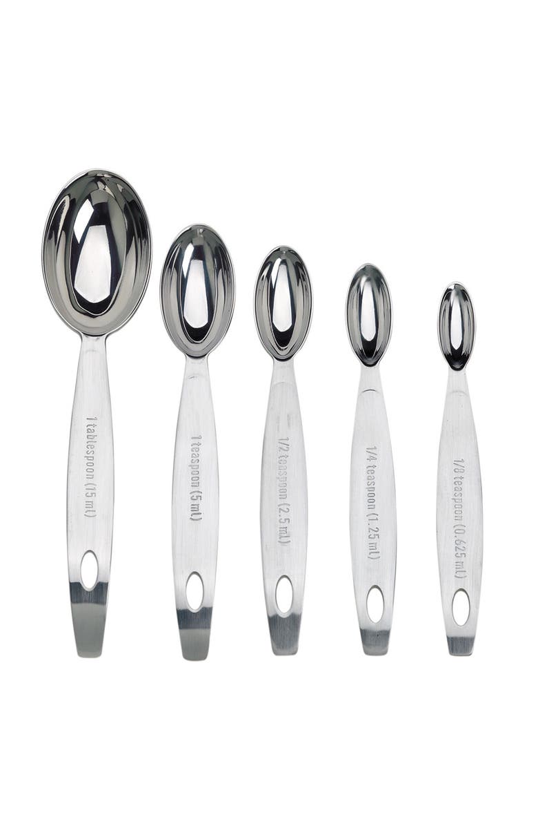 CUISIPRO Stainless Steel Measuring Spoon Set, 5 Piece, Alternate, color, Silver