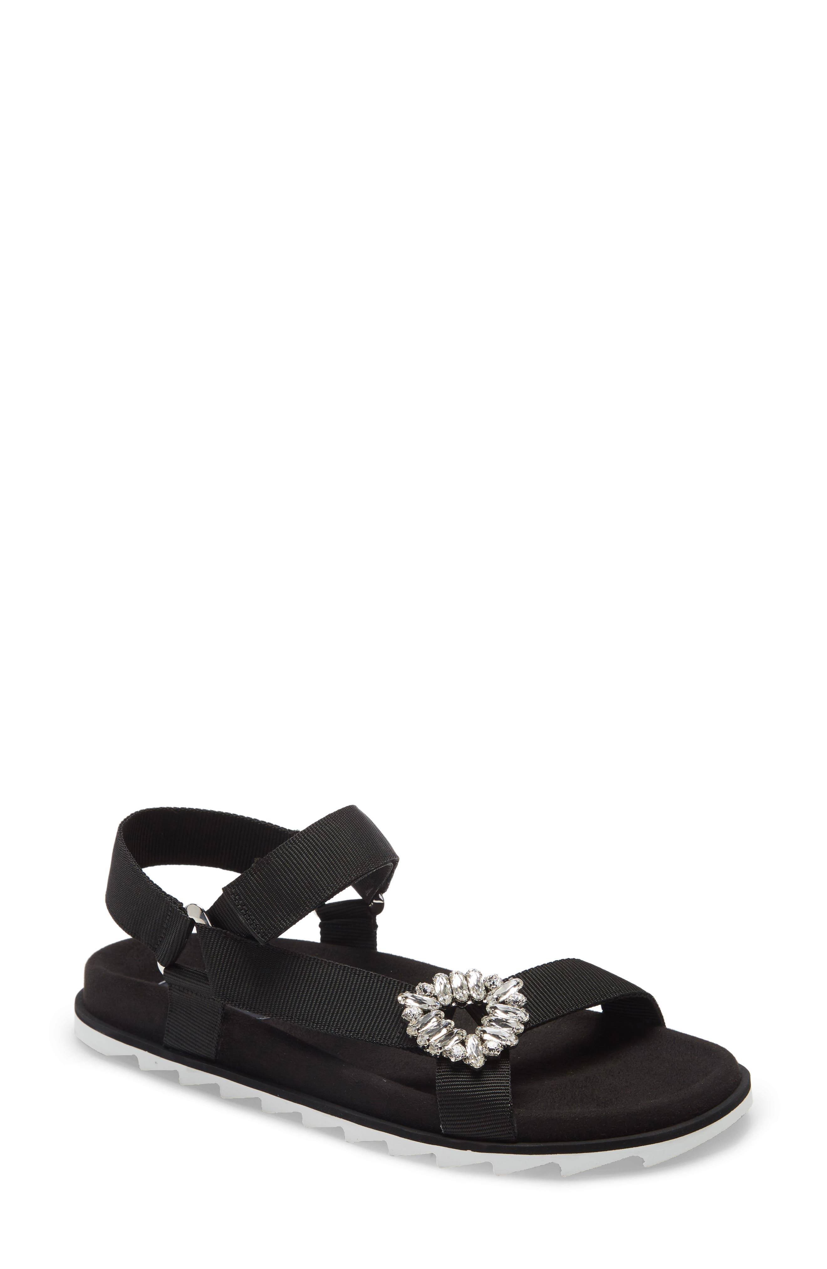 Roger Vivier Trekky Viv Crystal Buckle Sandal, Main, color, 