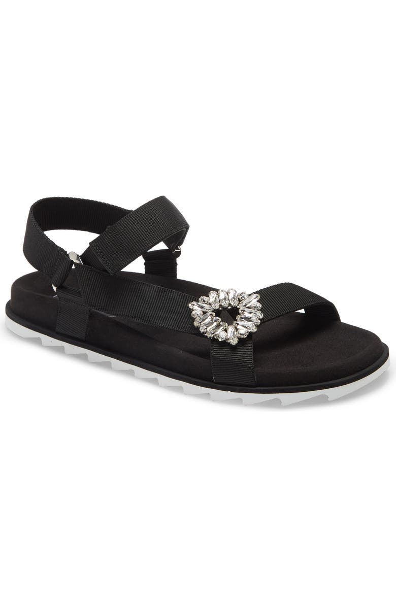 Roger Vivier Trekky Viv Crystal Buckle Sandal, Main, color,