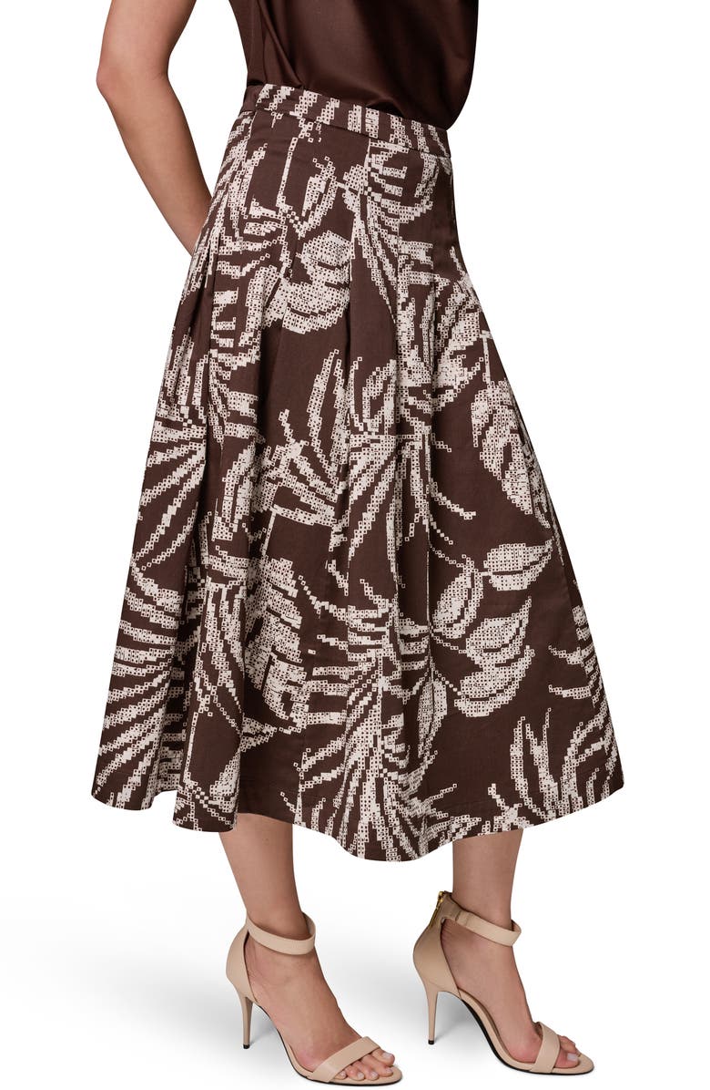 Donna Karan New York Tropical Print Pleated A-Line Skirt, Alternate, color,