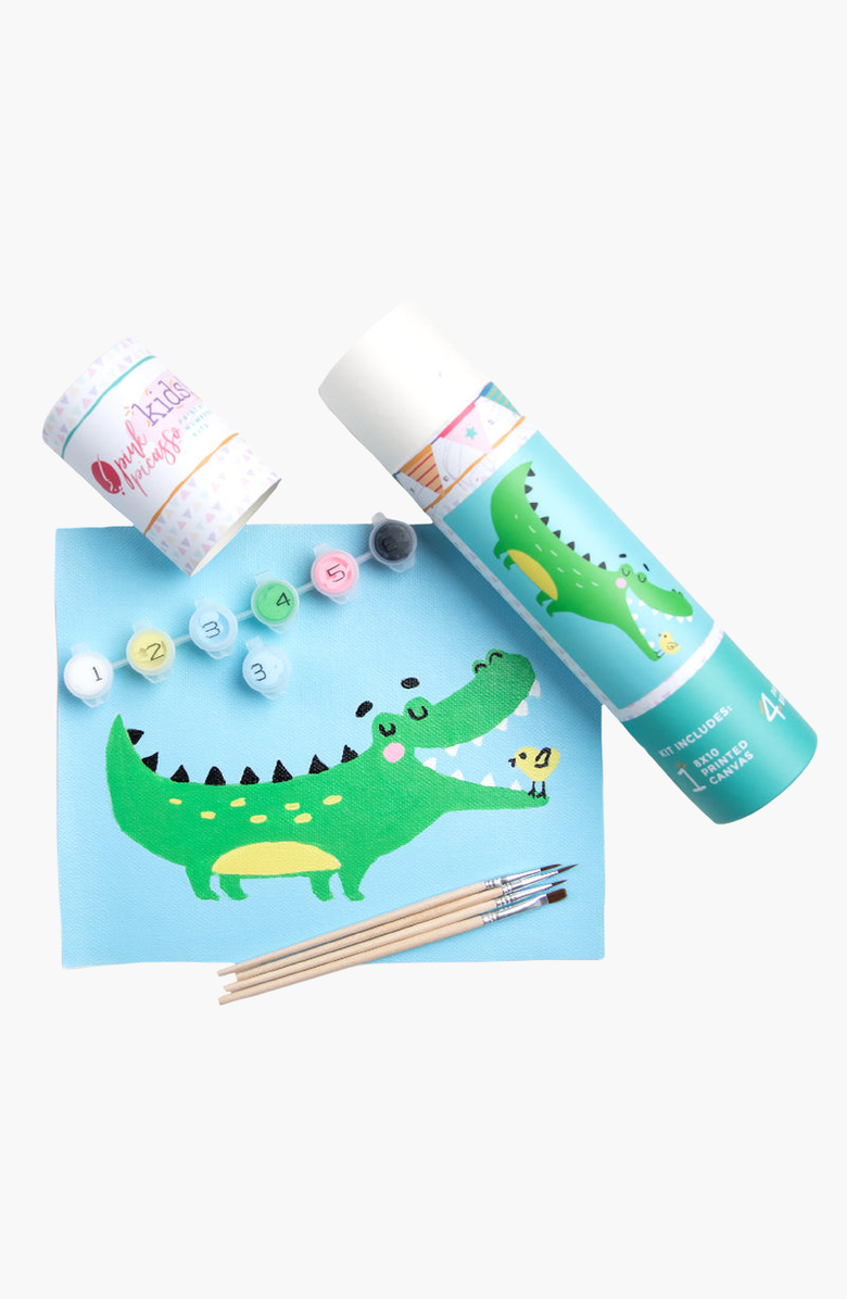 Pink Picasso Kits Later Gator Paint-by-Numbers Kit, Main, color, Light Blue Canvas