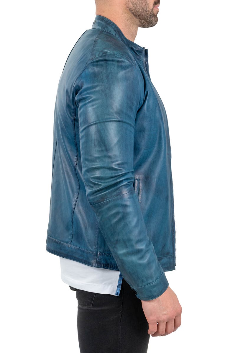 Maceoo Leather Jacket, Alternate, color, Blue