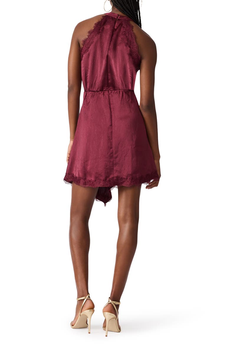 Monna Lace Detail Asymmetric Dress, Alternate, color, DEEP FIG
