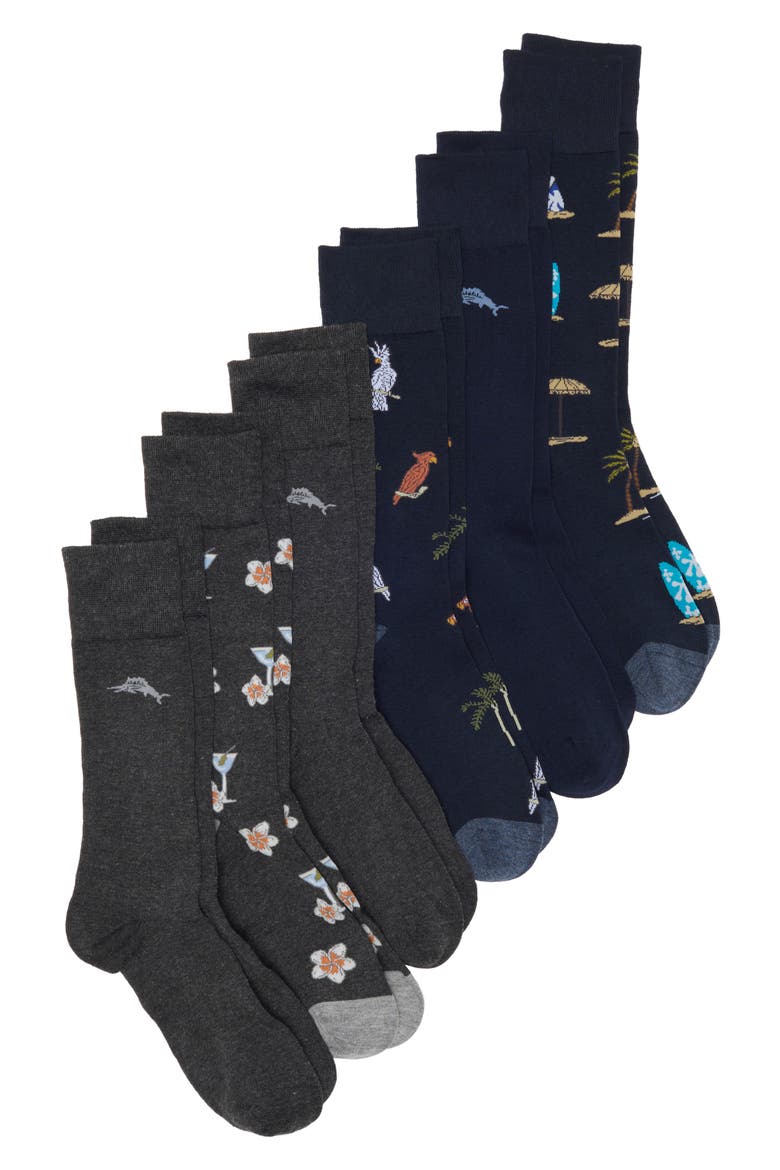 6-Pack Assorted Crew Socks, Main, color, NAVY/ CHARCOAL