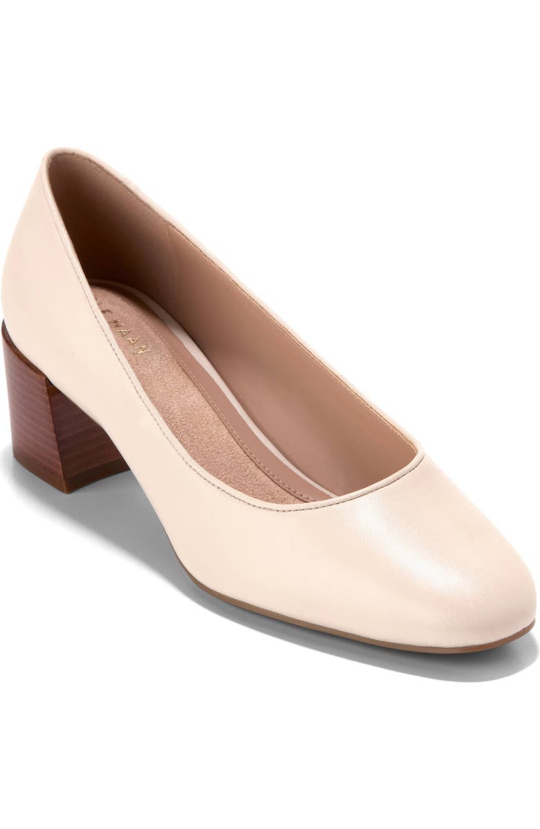 Cole Haan Go-To Shayla Block Heel Pump, Main, color, Sand Dollar Leather