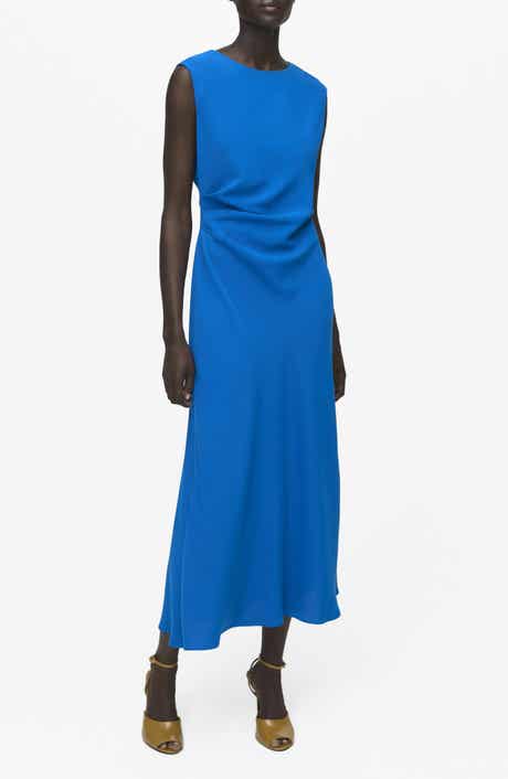 MANGO Ruched Sleeveless Midi Dress