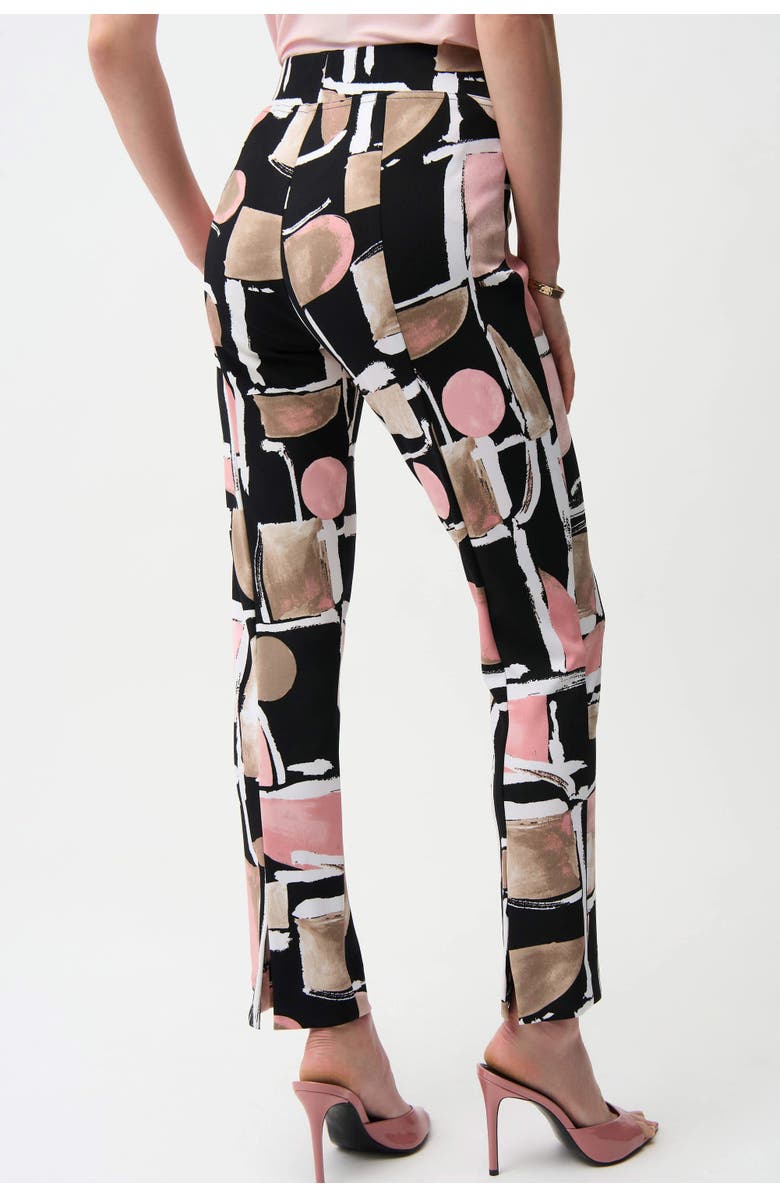 Joseph Ribkoff Silky Knit Abstract Print Straight Pull-On Pants, Alternate, color, Black/Multi