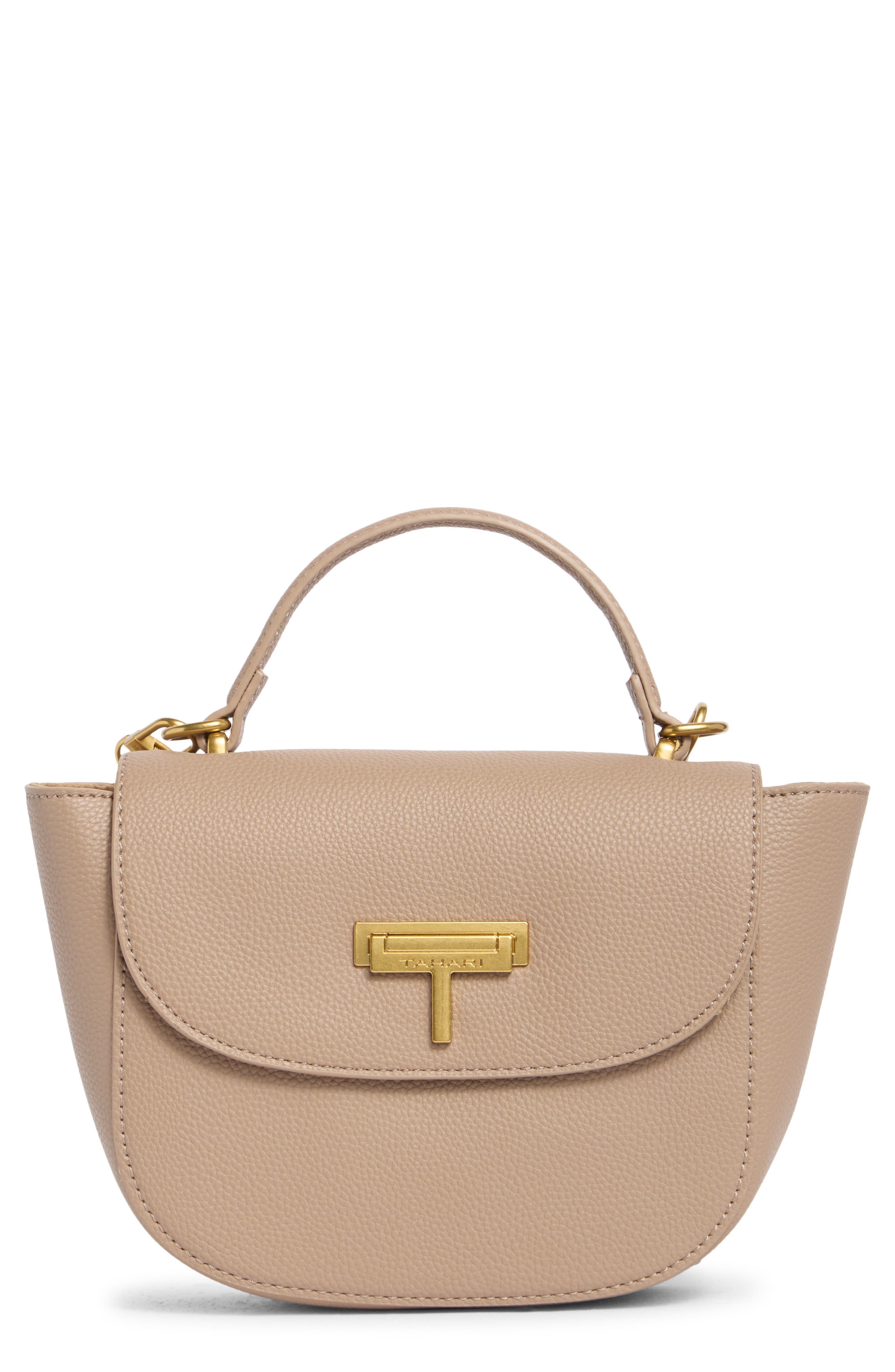 T Tahari Ariana Faux Leather Crossbody Bag, Main, color, Earth