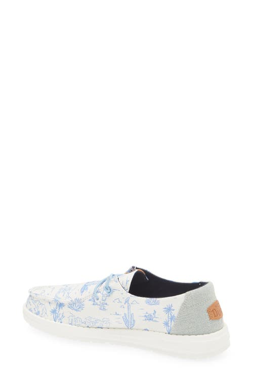 Hey Dude Wendy Desert Slip-on Moc Toe Shoe In Desert Cream/blue