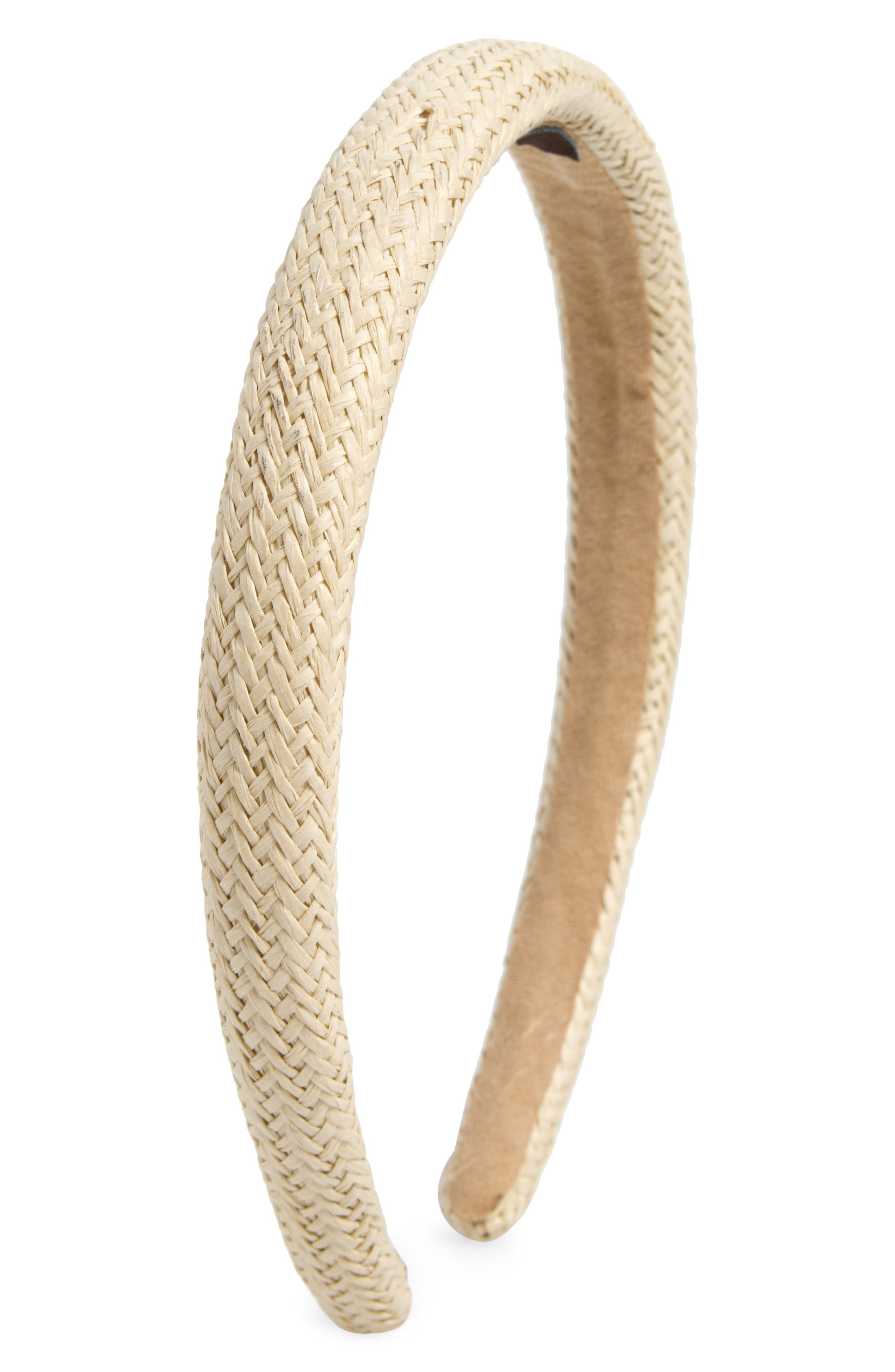 Tasha Skinny Woven Headband in Neutral 
