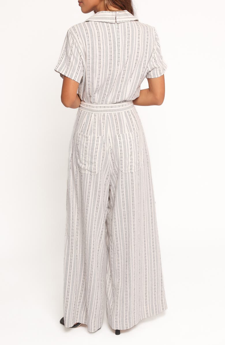 Petal & Pup Daila Tie Waist Jumpsuit, Alternate, color, White Black