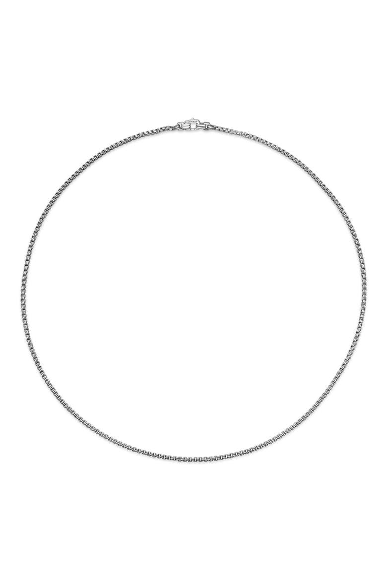 Men's Double Box Chain Necklace in Sterling Silver, 2.6mm, Alternate, color, SILVER