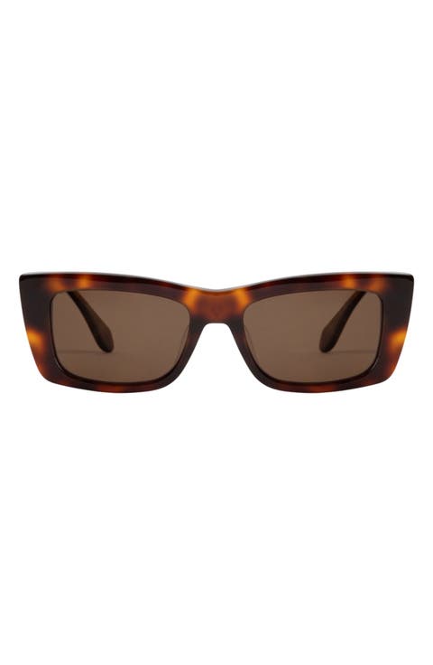 Kea 53mm Low Bridge Wide Width Polarized Square Sunglasses