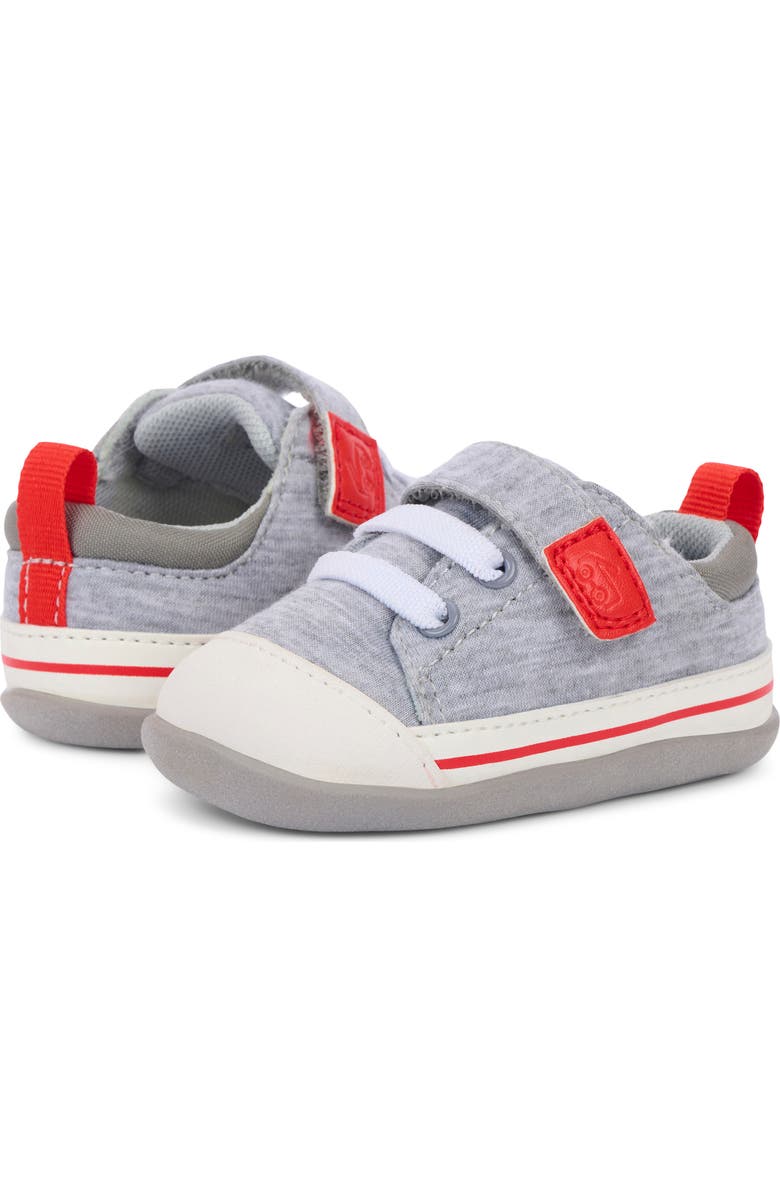 See Kai Run Kids' Mini Stevie Sneaker, Alternate, color, Gray Jersey/ Red