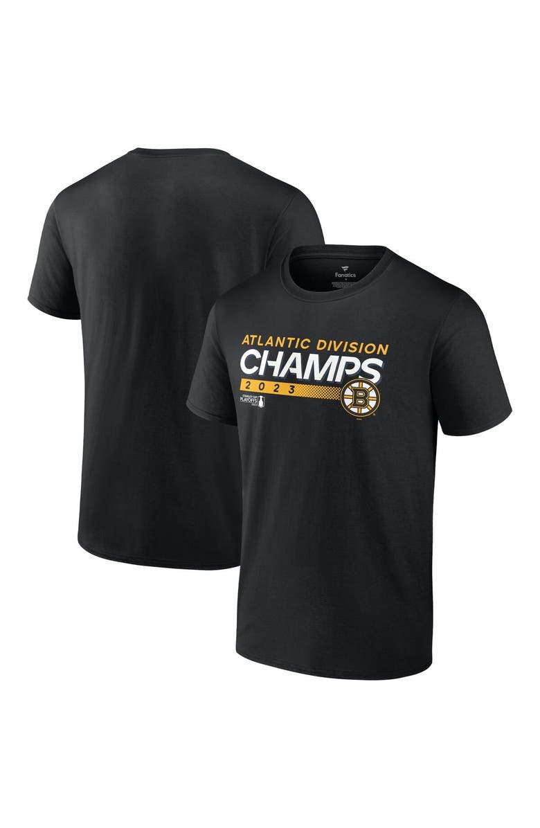 FANATICS Men's Fanatics Branded  Black Boston Bruins 2023 Atlantic Division Champions T-Shirt, Main, color, 