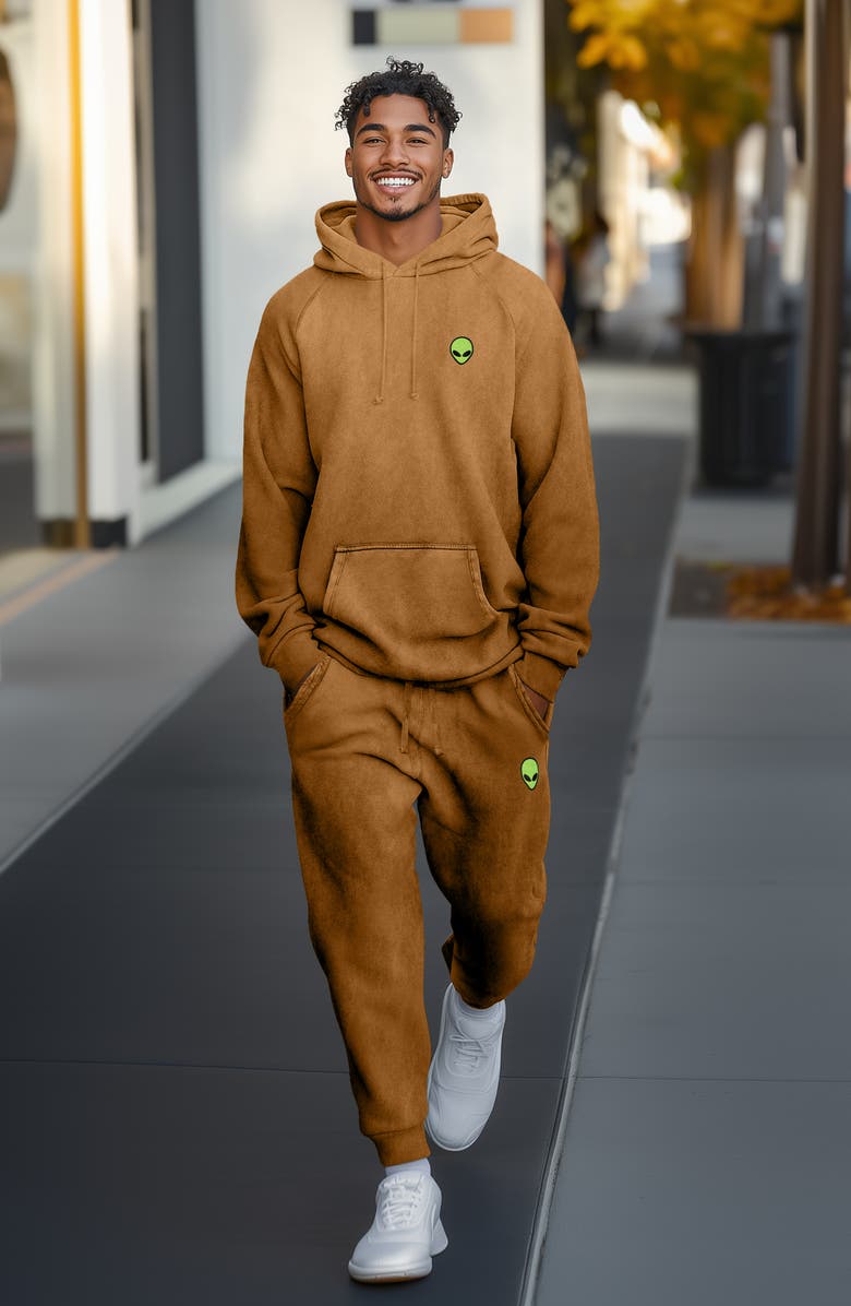 Dalix Alien Washed Sweatsuit, Alternate, color, Camel