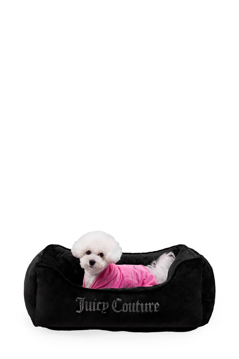 Crown Bling Pet Bed, Main, color, BLACK