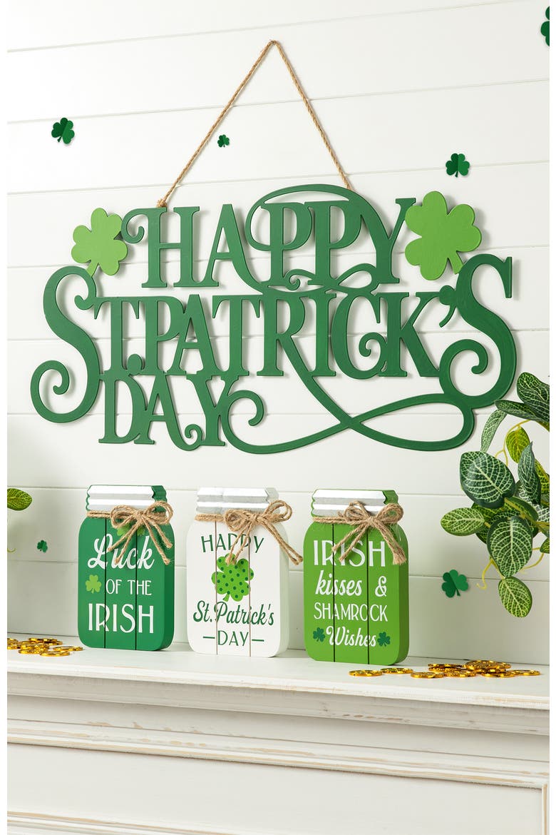 Metal HAPPY St. Patrick's Day Wall Decor, Alternate, color, Green