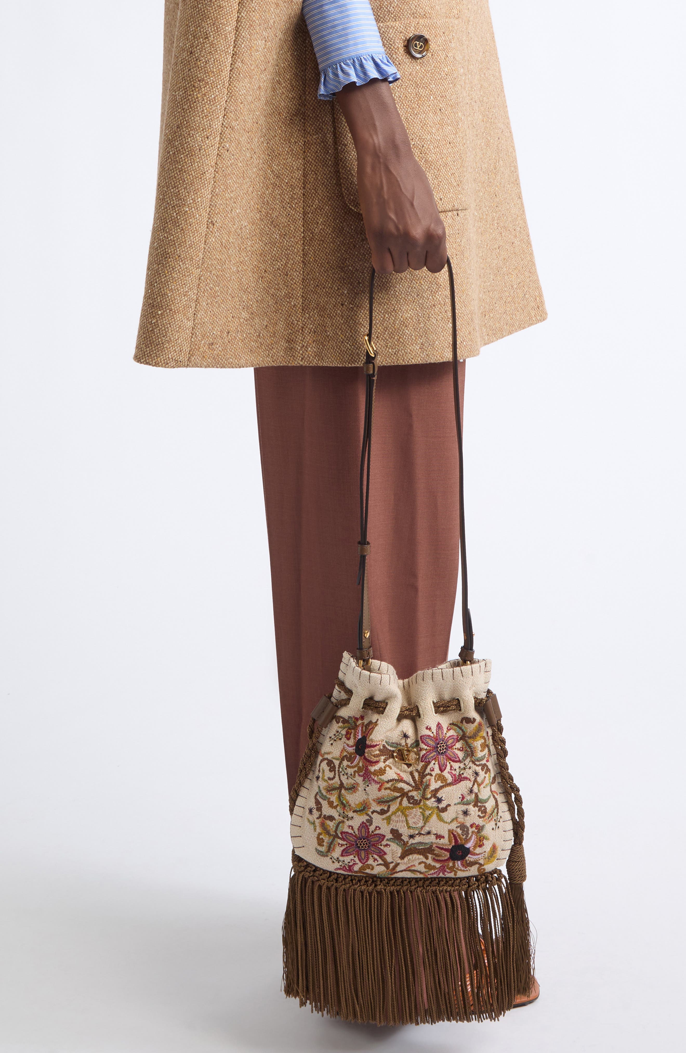 Small Nellcôte Fringe Embroidered Bag, Alternate, color, NATURAL