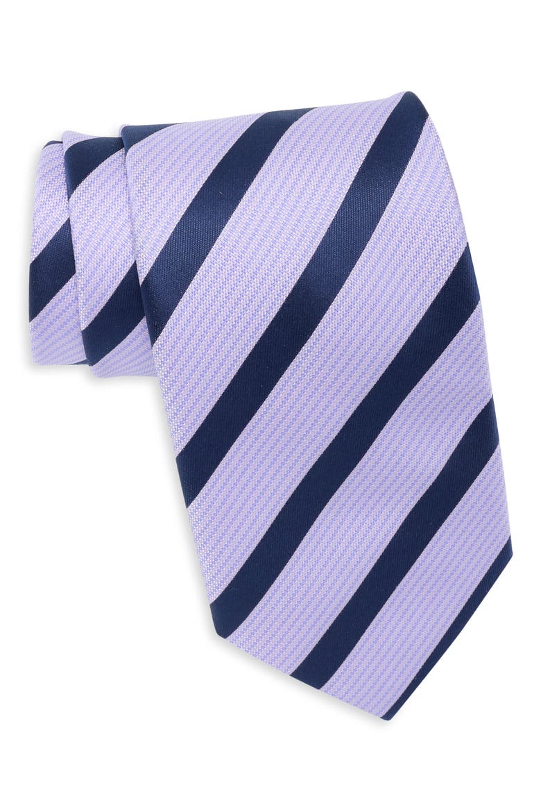 Printer Stripe Tie, Main, color, LILAC