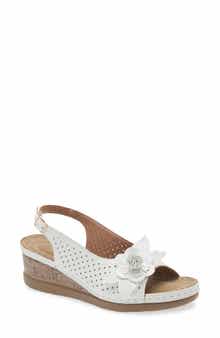 Bethea Floral Appliqué Slingback Sandal