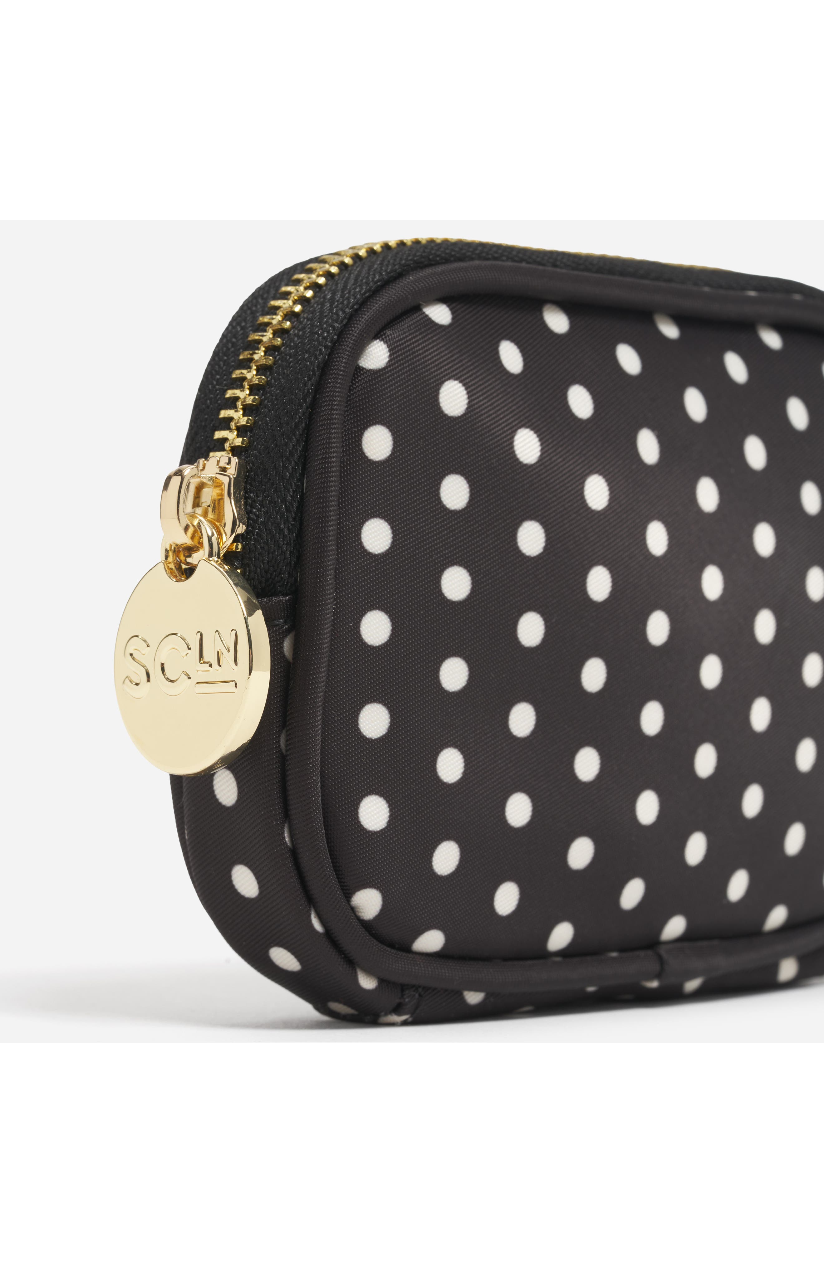 Stoney Clover Lane Micro Dot Print Nylon Pouch, Alternate, color, Small Dot Black Base