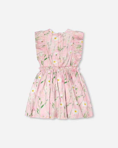 Viscose Flowers Sleeveless Dress (Toddler, Little Kid & Big Kid)