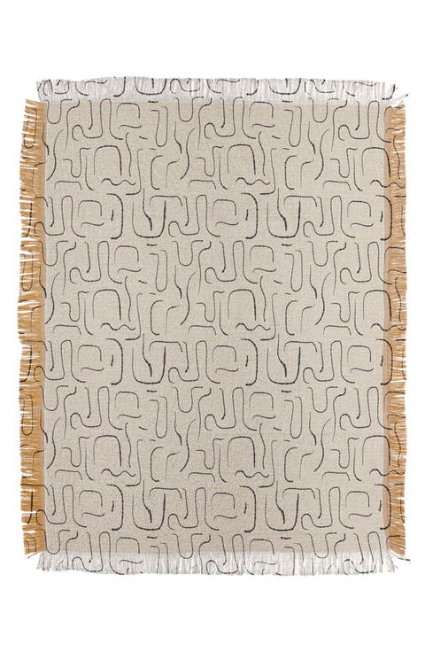 Iveta Abstract Lines Throw Blanket