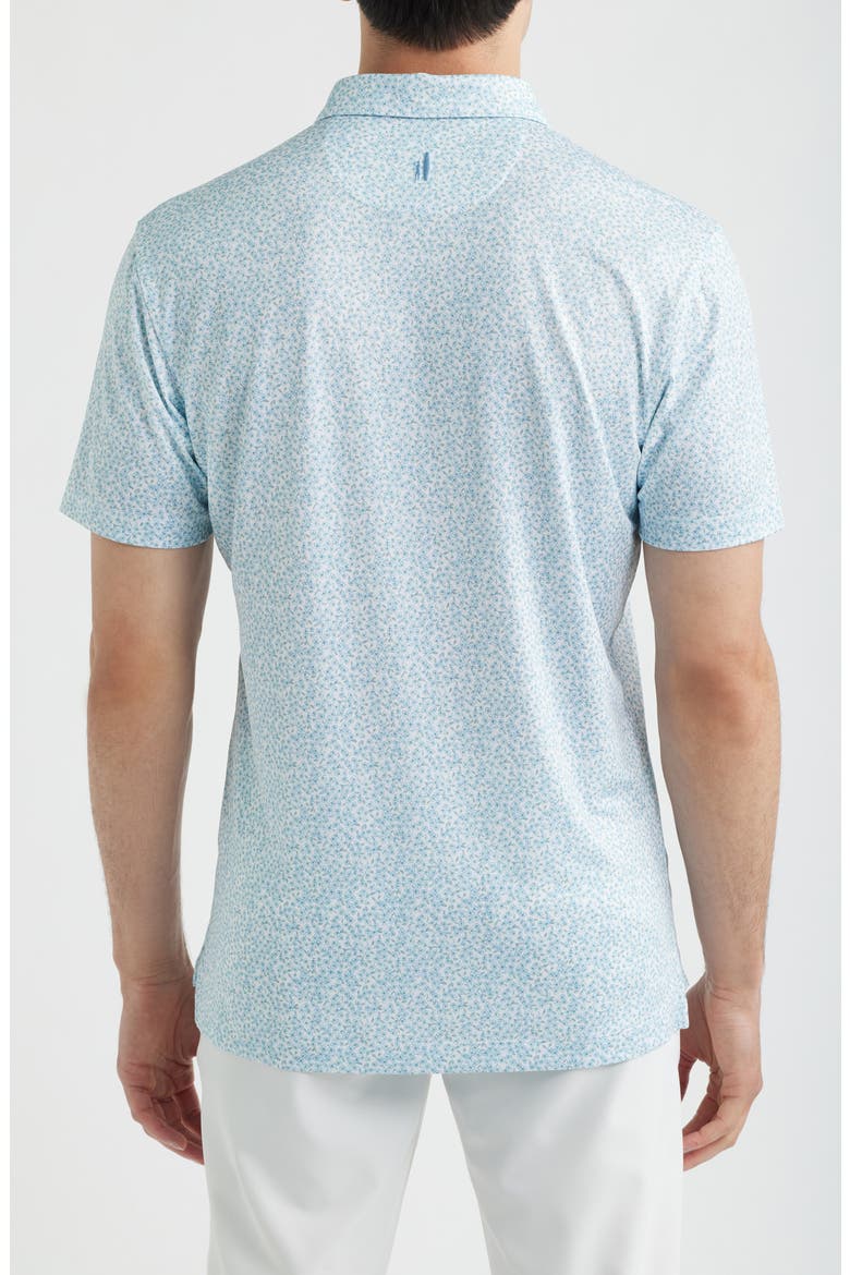 Watercolors Floral Performance Jersey Polo, Alternate, color, CARBON FIBER