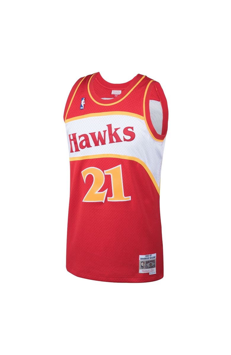 Mitchell & Ness Men's Mitchell & Ness Dominique Wilkins Red Atlanta Hawks 1986-87 Hardwood Classics Swingman Jersey, Alternate, color, Red