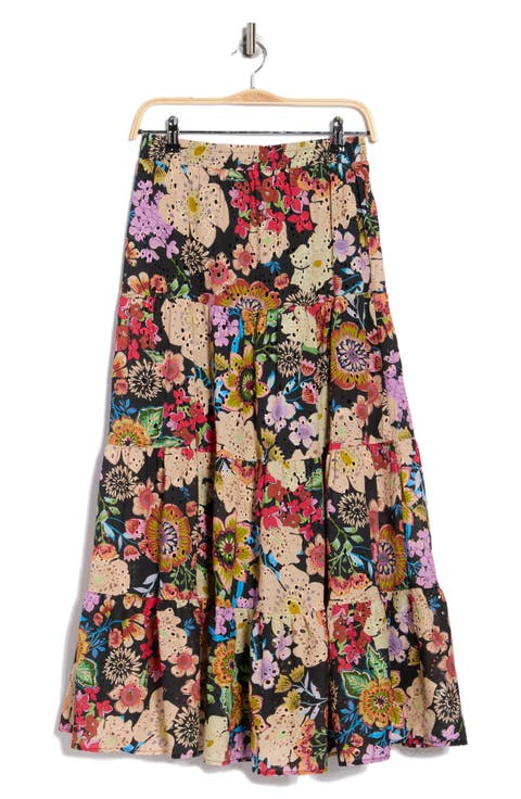 Floral Eyelet Maxi Skirt