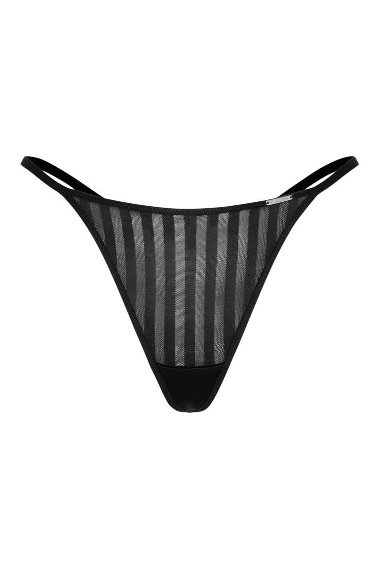 Show 'n' Tell Stripe G-String, Alternate, color, BLACK CAVIAR