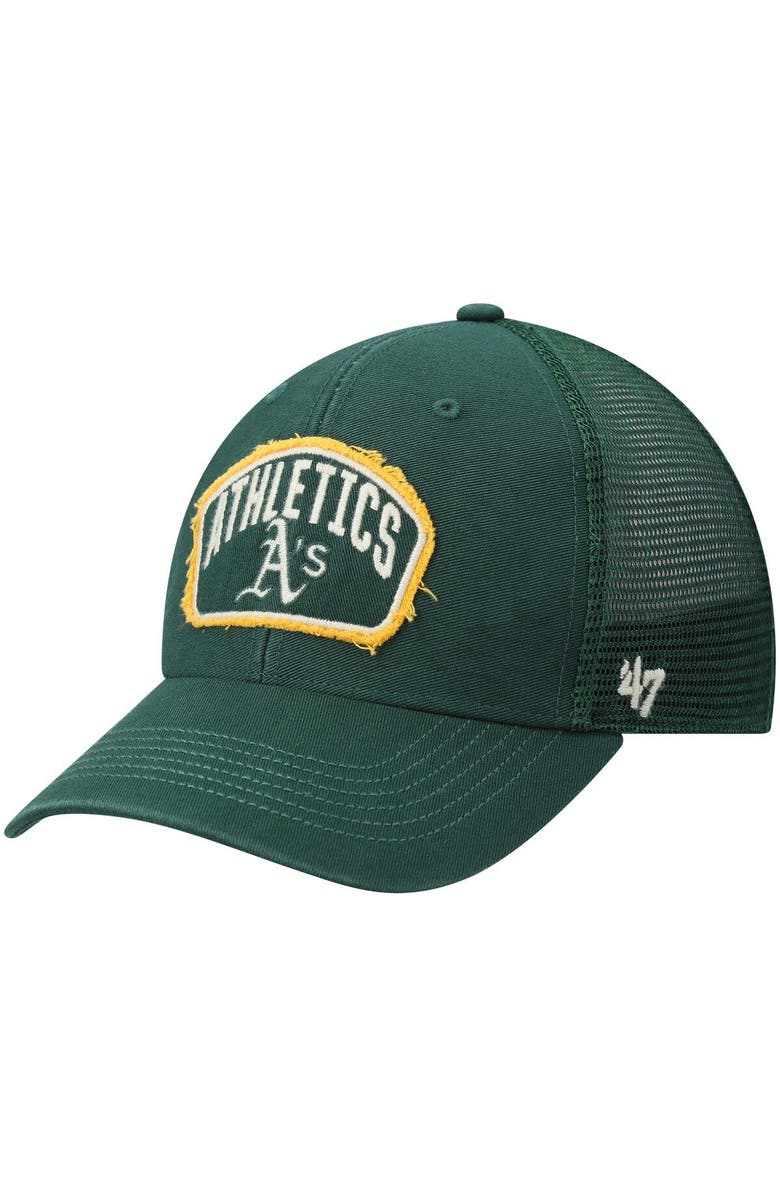 '47 Men's '47 Green Oakland Athletics Cledus MVP Trucker Snapback Hat, Main, color, 