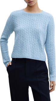 MANGO Crewneck Cable Sweater