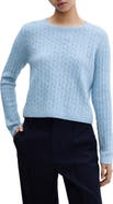 MANGO Crewneck Cable Sweater