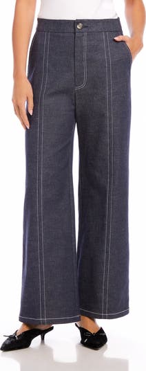 FIFTEEN TWENTY Miles Wide Leg Stretch Cotton Twill Pants