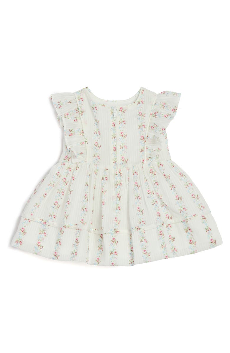 Pippa & Julie Floral Stripe Ruffle Dress & Bloomers Set, Alternate, color, White