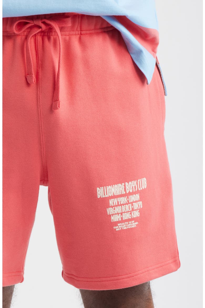 Satellite Logo Detail Cotton Fleece Drawstring Shorts, Alternate, color, ROSE OF SHARON